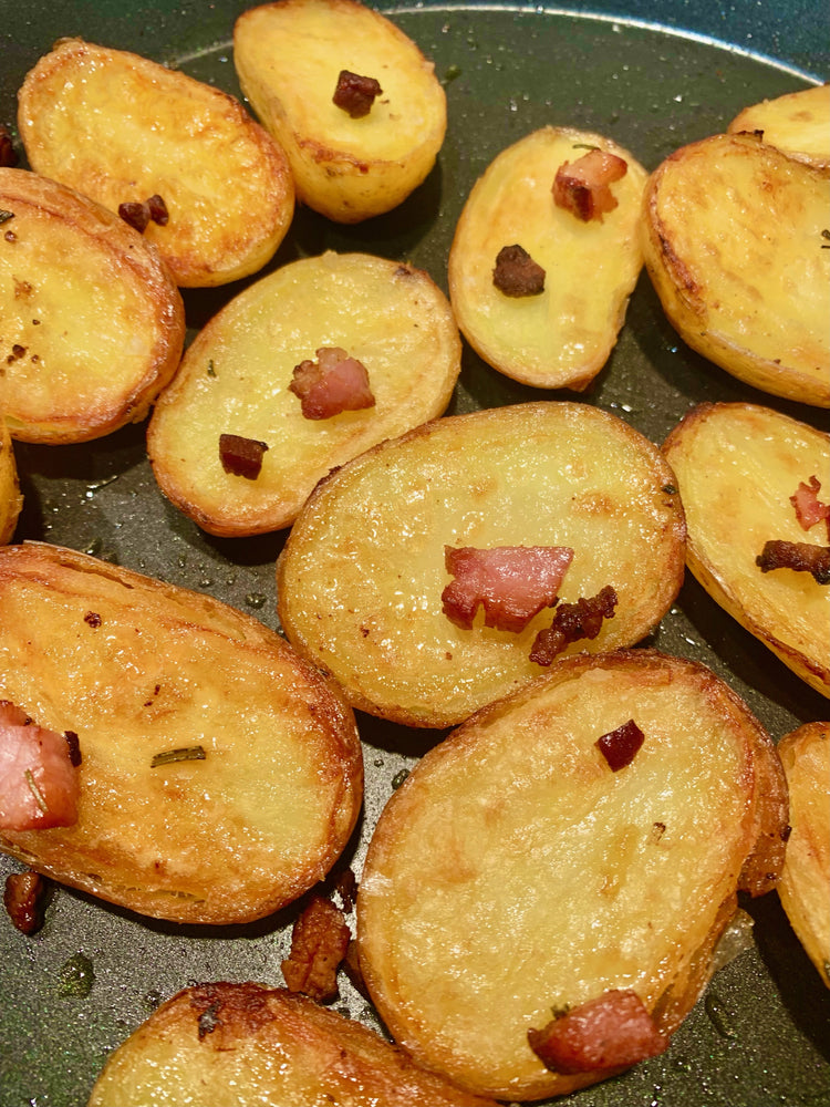 Roast Potatoes with Smoked Bacon Lardons